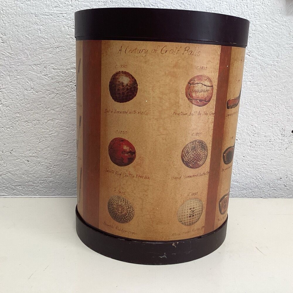 golf  balls waste paper basket “a century of golf balls” 11”